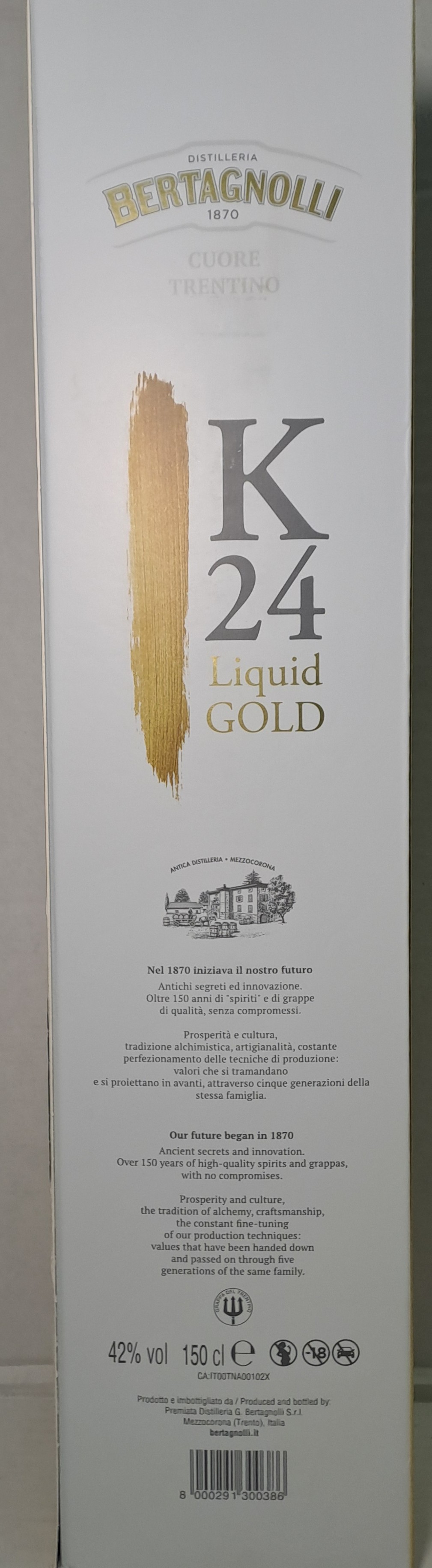 Bertagnolli Grappa K24 Riserva 24 Monate Barrique